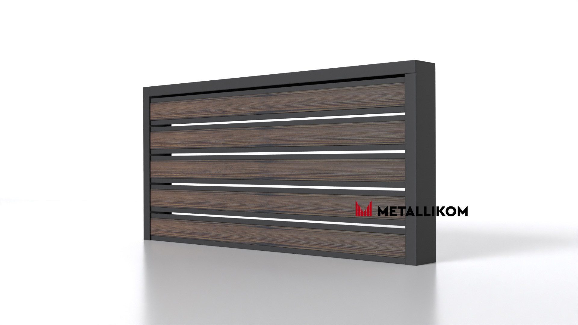 Планкен для забора Printec под дерево 120 mm RAL 7024 – покрытие порошковое, толщина 0,45 мм
